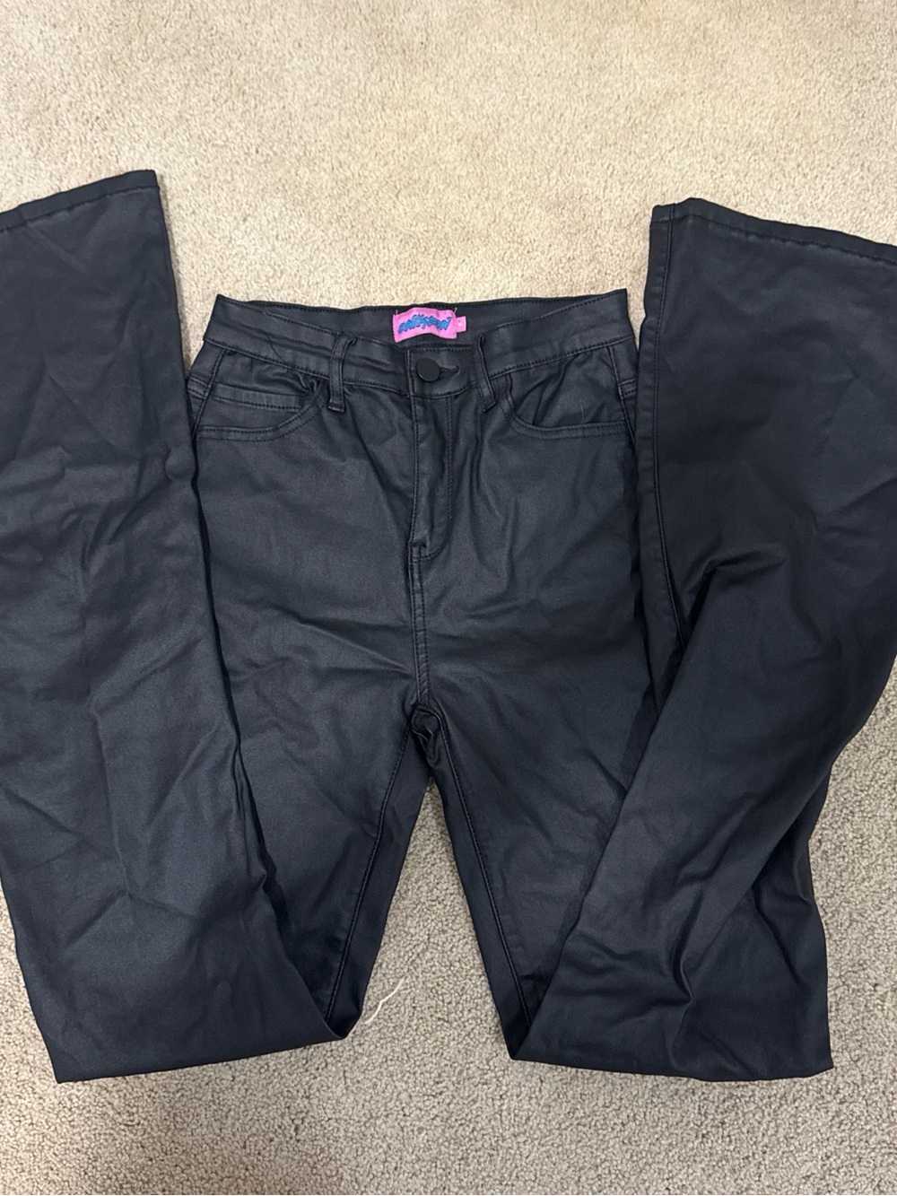 Edikted Black Coated Skinny Jeans